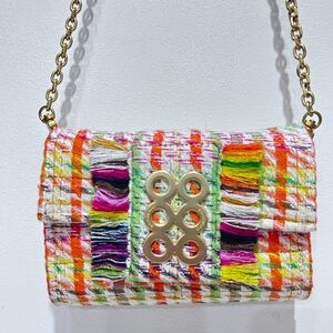 Kooreloo‎ Women’s Amalfi 2.0 Multicolour Tweed Gold Chain Shoulder Bag